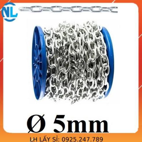 Dây xích sắt mạ kẽm Ø [ 5mm ] cáp thép giá sỉ