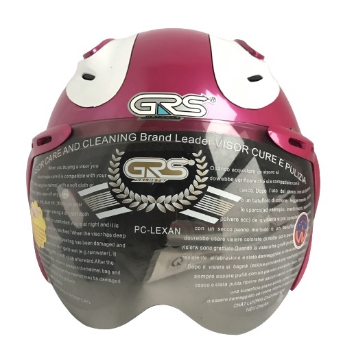 Mũ bảo hiểm Phản Quang cao cấp - GRS A913K - Đào line trắng