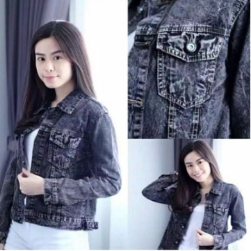 Áo khoác jean màu đen Size XL LD92-PB60 cho tuổi teen