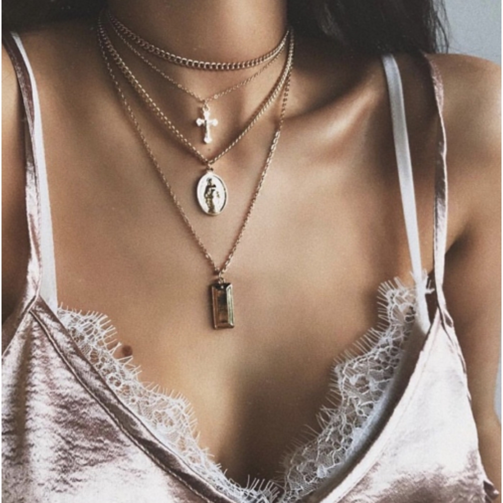 Dây chuyền mặt chữ thập bằng hợp kim thời trang