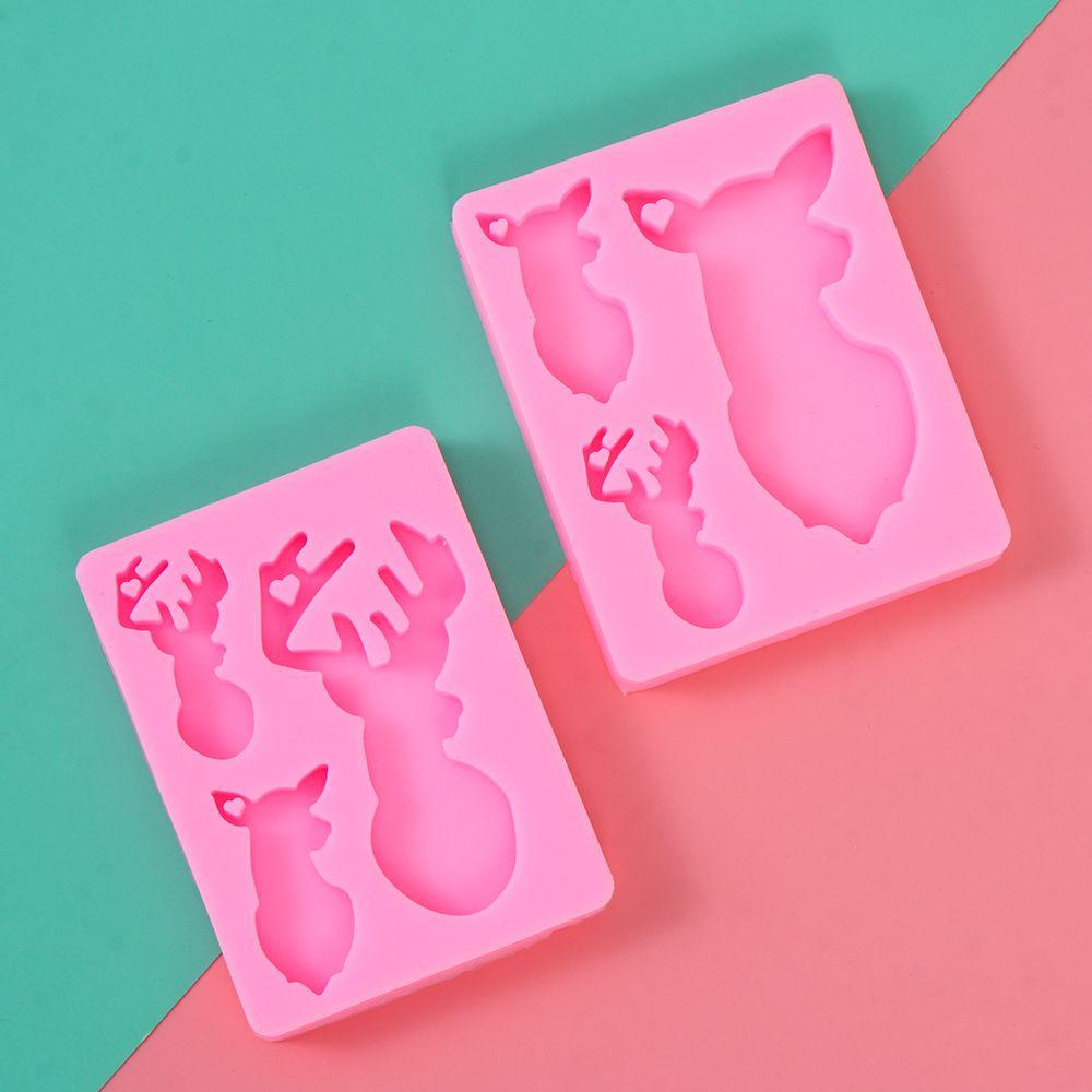 Khuôn Silicone Làm Đất Sét Hình Tuần Lộc Trang Trí Giáng Sinh