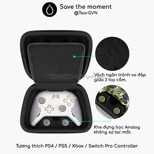 Túi chống sốc đựng 2 tay (Baona) cho tay cầm PS4 / PS5 / Xbox / Switch Pro Controller