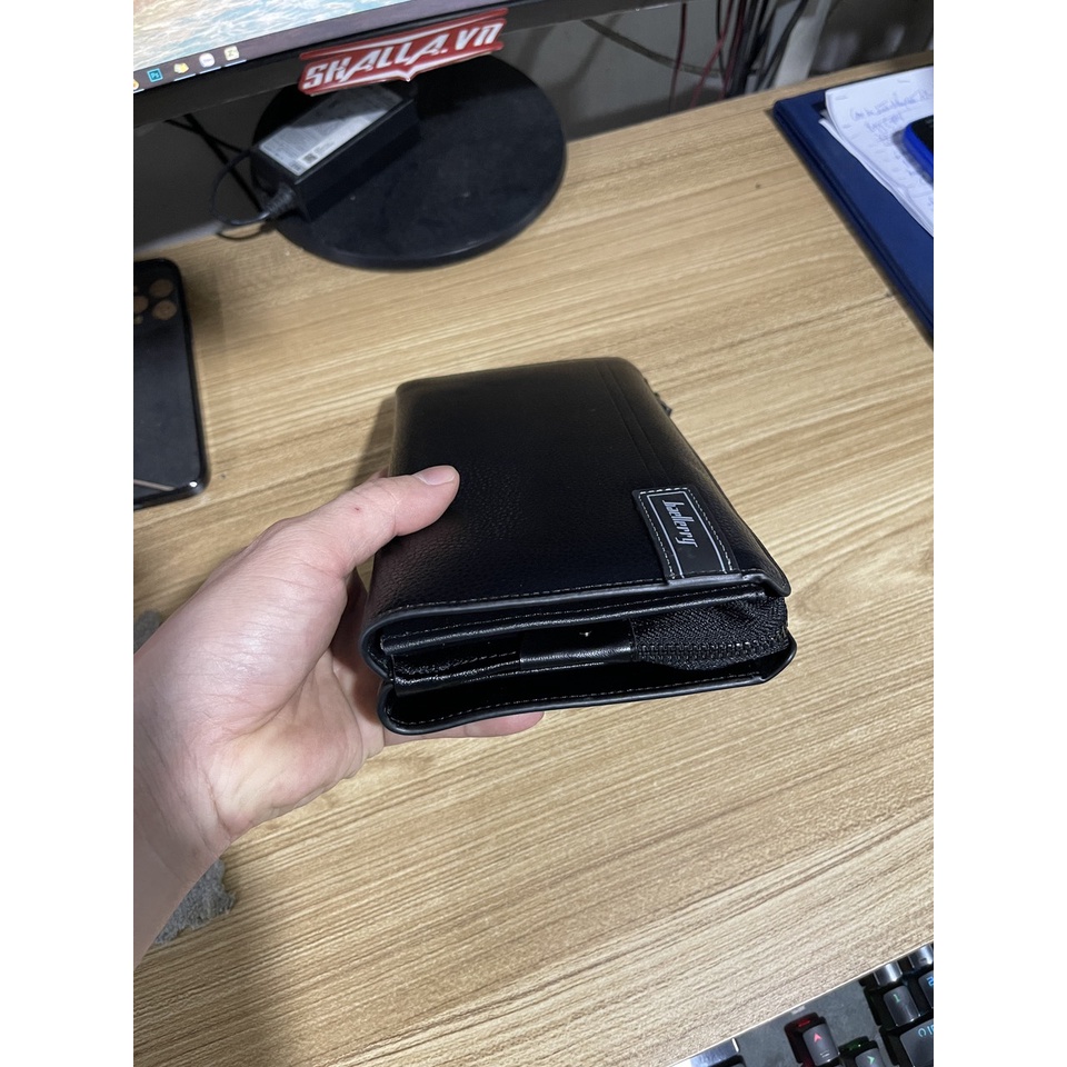 VÍ clutch Nam Bllerry kiểu trơn dây kéo đôi móc tay H1991