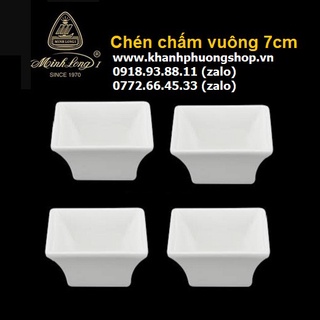Chén chấm vuông sứ trắng Minh Long - chén chấm vuông sứ trắng minh long