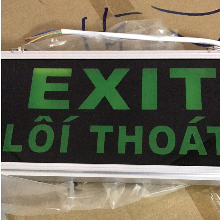 Đèn EXIT lối thoát sự cố thoát hiểm, LED 1 mặt, 2 mặt, đèn cảnh báo quay, còi hú chống cháy, chống trộm