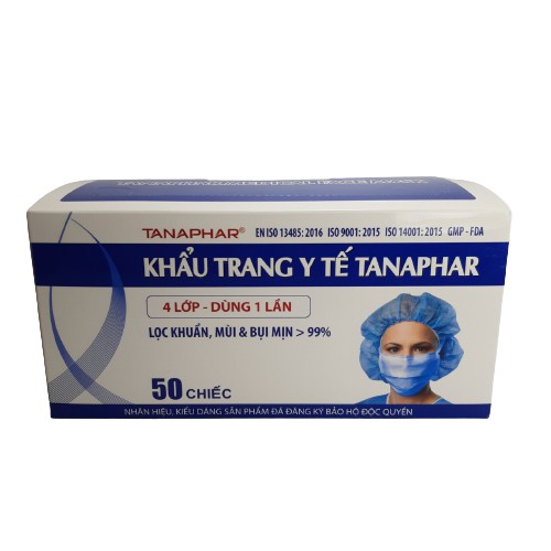 Khẩu trang y tế 4 lớp tanapha 1H/50C