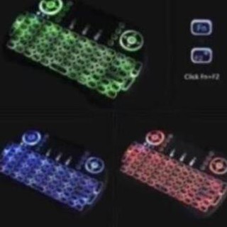 Bàn phím kiêm chuột không dây UKB 500-RF Mini Keyboard có đèn led màu đen