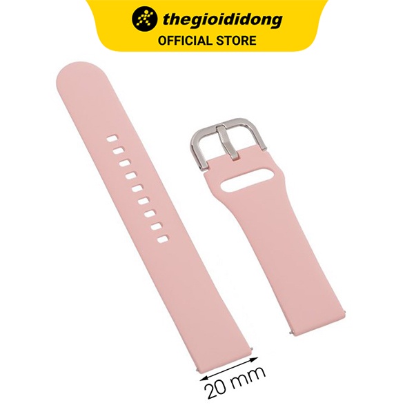 Dây silicone MVW cho đồng hồ Samsung/Huawei/khác 20 mm hồng M04-03-20