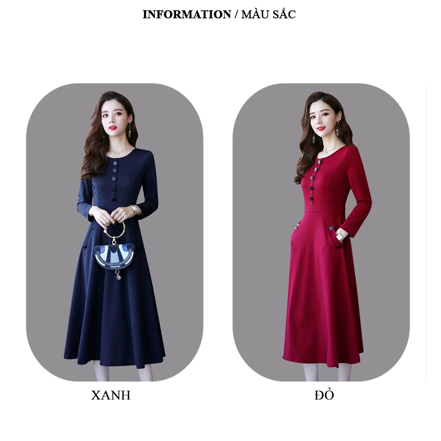 Đầm trung niên sang trong dự tiệc cho mẹ trẻ trung cao cấp bigsize phong cách Hàn Quốc L144 - WB WOMAN & BEAUTY