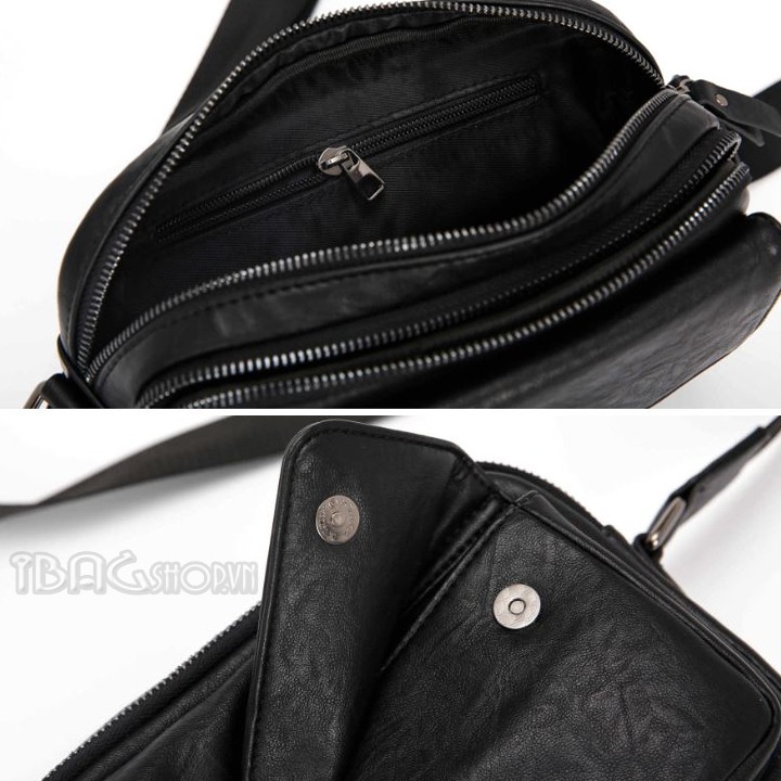 Túi Đeo Chéo Nam  Nhỏ - Chất Liệu Da - Cao Cấp - Màu Đen - Mã DP607 | BigBuy360 - bigbuy360.vn
