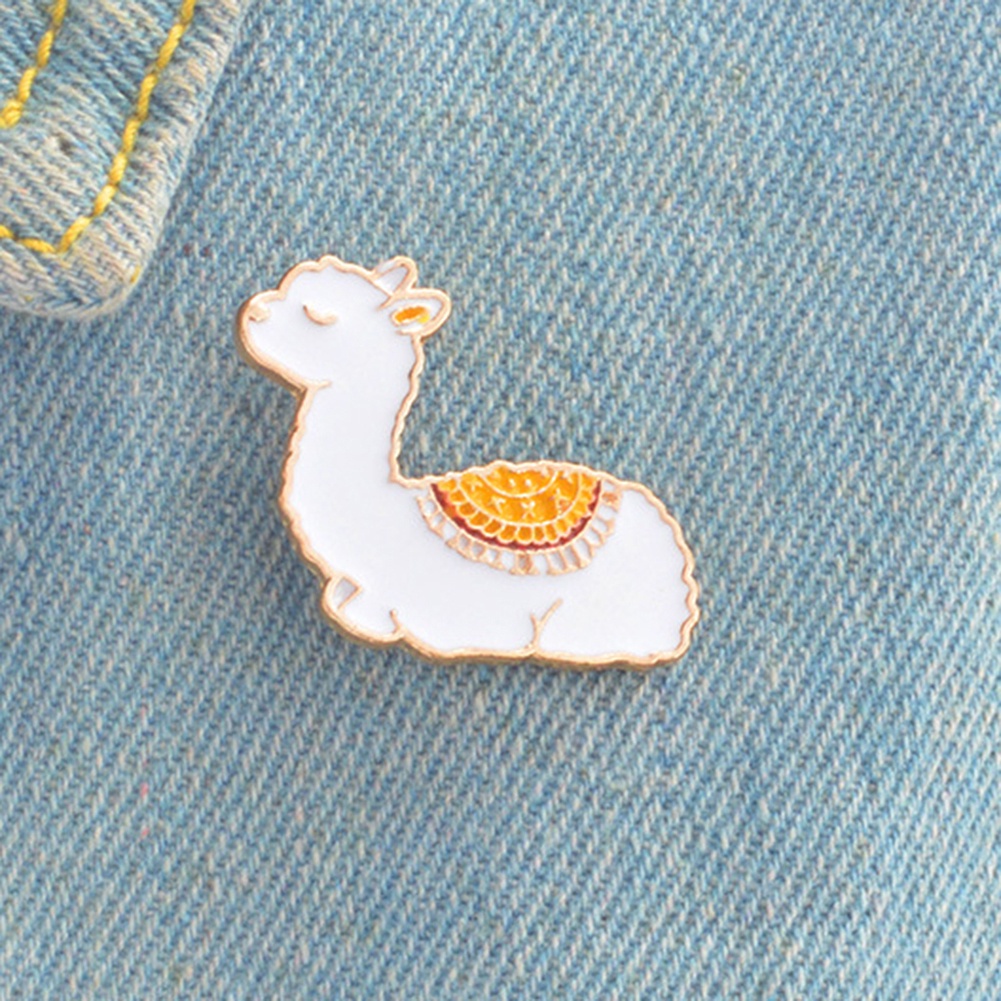 YOML✔Cute Alpaca Shape Enamel Women Brooch Pin Collar Badge Jewelry Clothes Decor