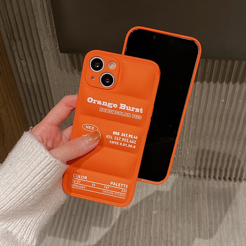 Ốp Điện Thoại TPU Mềm In Chữ Màu Cam Cho iPhone 7 8 Plus XS XR 11 12 13 Pro Max