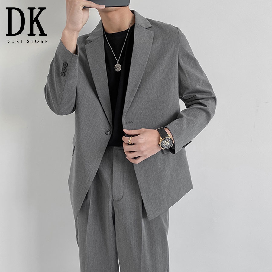 Áo vest áo khoác blazer nam màu xám cá tính LZB0050 - DUKI STORE