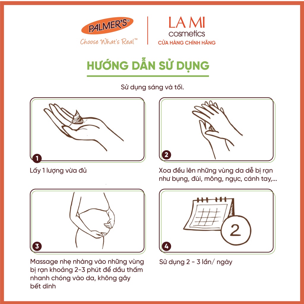 (Mẫu dùng thử) Dầu massage dưỡng da toàn thân và phục hồi da hư tổn Palmer's 5ml