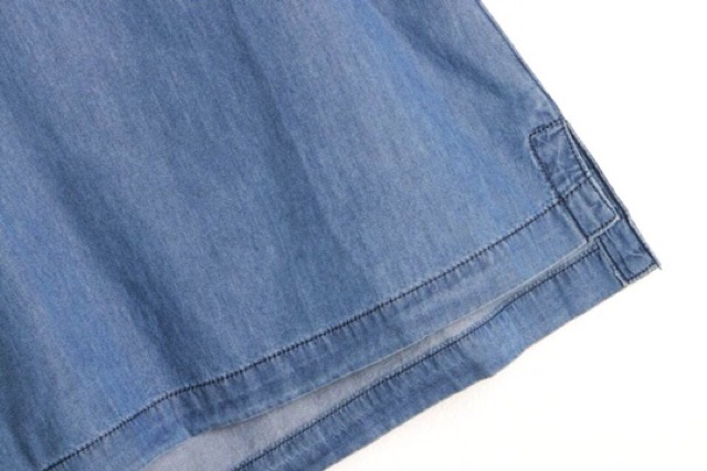 Áo sơmi cổ trụ dáng suông thêu hoạ tiết dư xịn