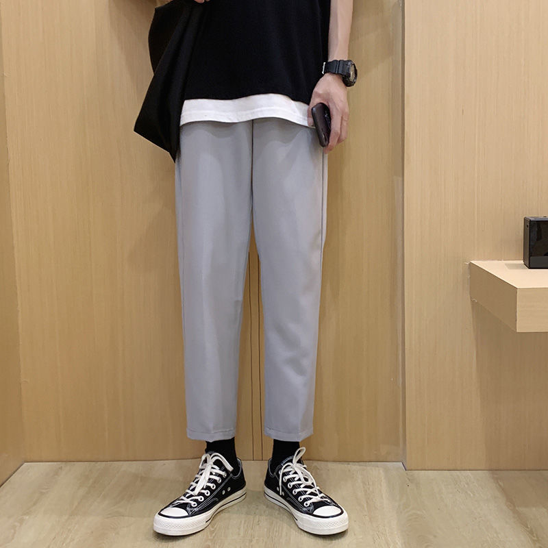 Korean Fashion Men's Wide Leg Pants. Men's Casual Suit Pants. Ankle Pants. Fashion Trend Loose Pants