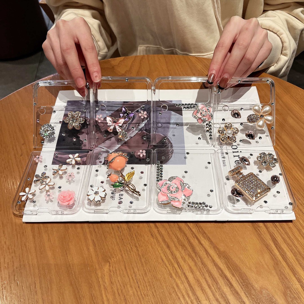 Ốp Điện Thoại Cứng Đính Đá 3D Cho Samsung Galaxy Z Flip 3 5G Z Flip 4 Z Flip3 ZFlip3 ZFlip 3 Z Flip4 ZFlip 4