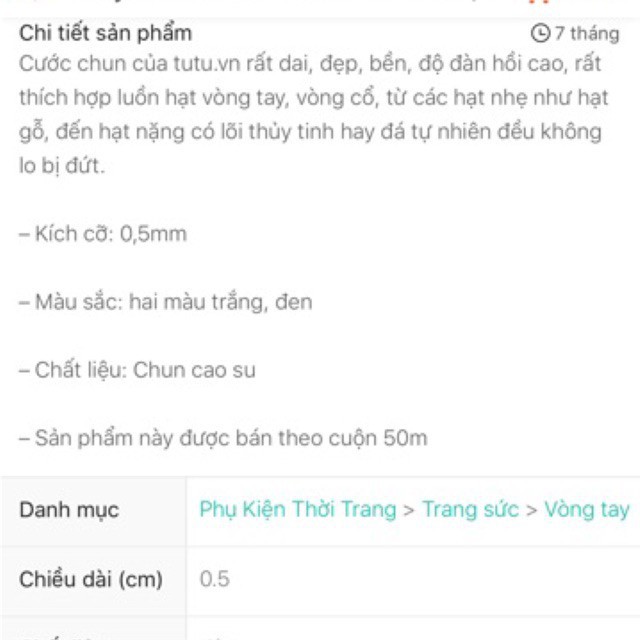 Cước chun xâu vòng phong thuỷ