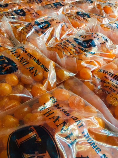 Trứng muối đóng túi 100 quả /1 túi Thanh An sz 14gr