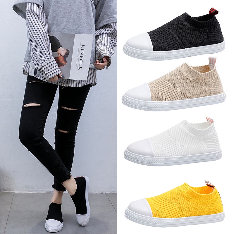 Giày lười vải dệt thoáng khí thời trang xuân hè 2021 dành cho nữ