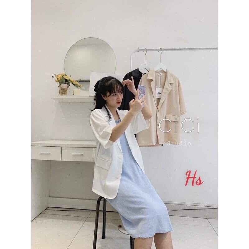 Áo vest blazer cộc tay