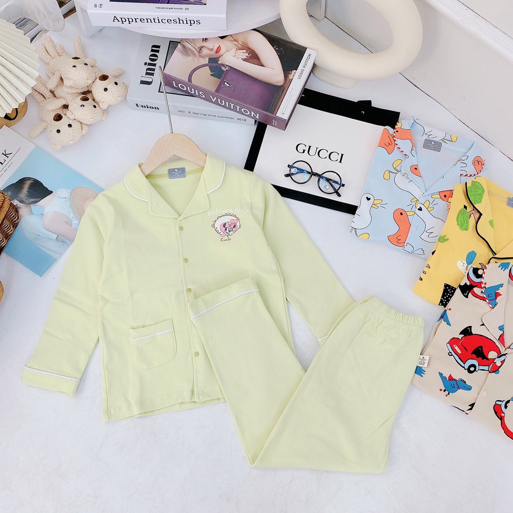 bộ pỵjama  dài tay chất coton hàn cho bé