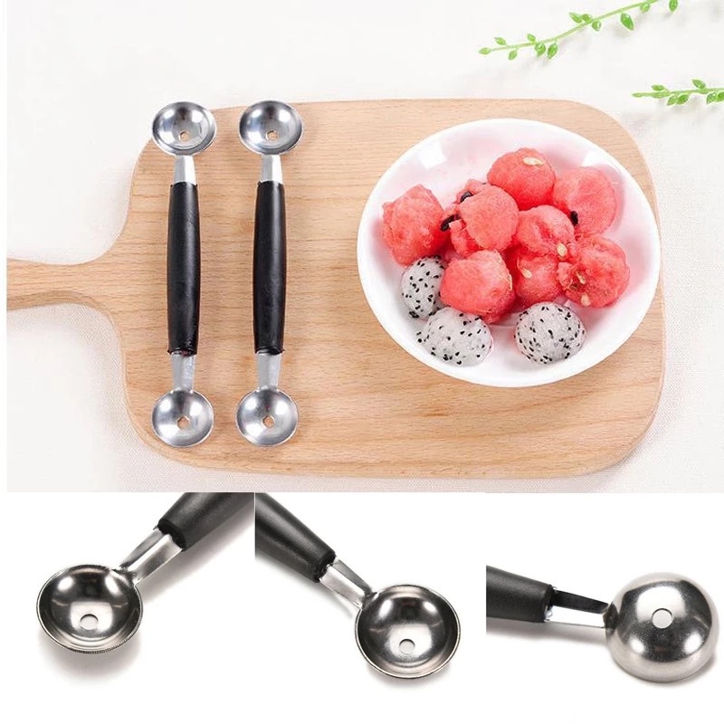 Muỗng Múc Trái Cây Hai Đầu Bằng Thép Không Gỉ Cao Cấp