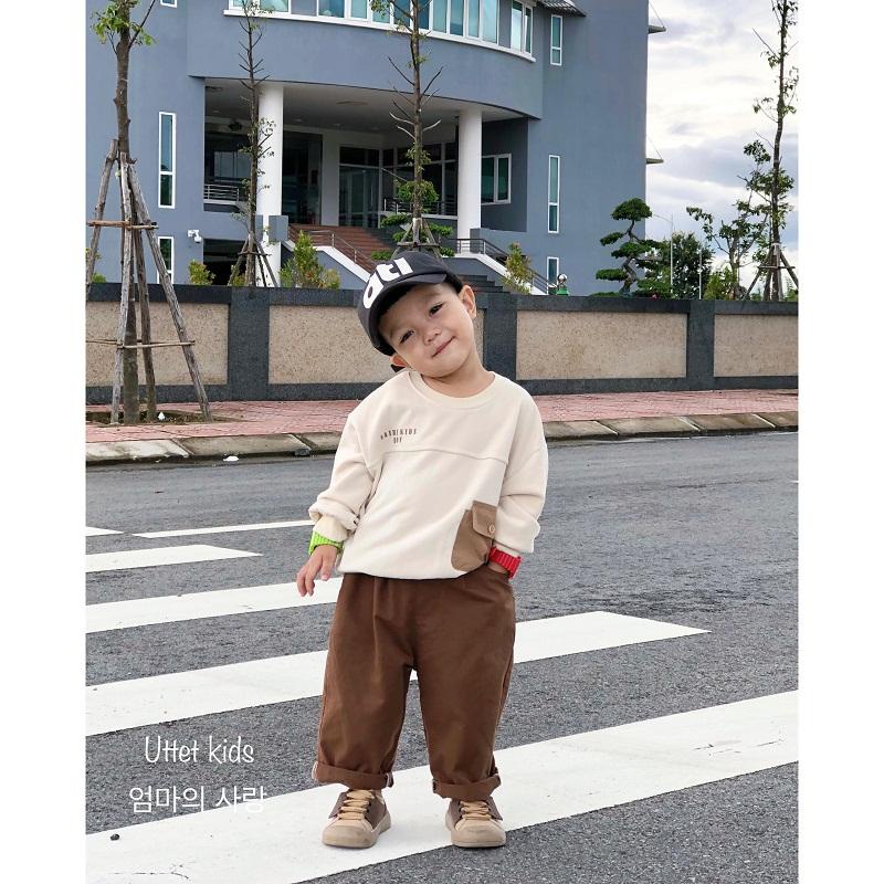 ÁO SWEATER  PHONG CÁCH HÀN QUỐC  TÚI 1 BÊN FORM NHỎ 799 (DA CÁ)  DÀNH CHO BÉ GÁI VÀ BÉ TRAI