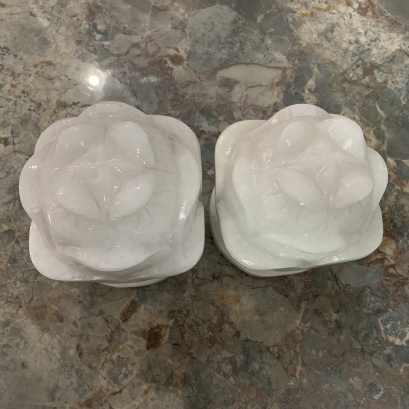 Cặp Búp Sen Đá Cẩm Thạch Trắng - cao 20cm, ngang 15cm