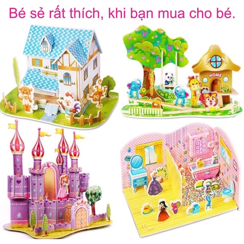 Mô hình giấy, đồ chơi lắp ráp nhà, kỳ quan, công trình.