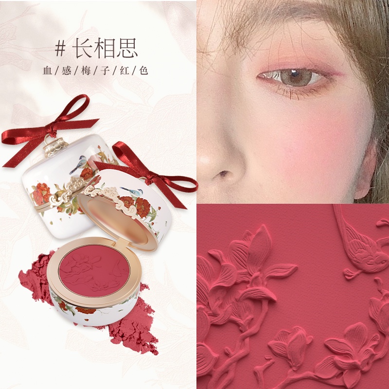 Phấn Má Hồng Khắc Họa Tiết Hoa Màu Tím Thần Tiên Thơ Mộng