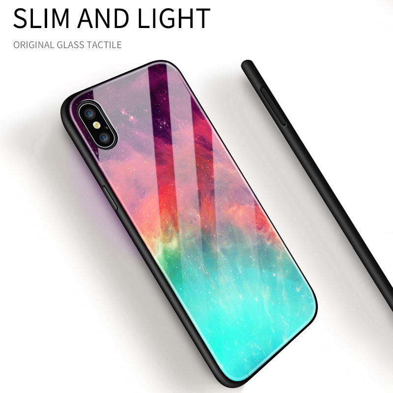 Samsung Galaxy A8 A9 A7 A6 2018 Plus A9S A730 A750 A530 A6+ A8 A9+ For Phone Case Aurora Gradient Starry Hard Casing