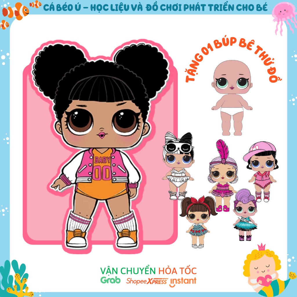 Đồ chơi búp bê LOL BJD học liệu bóc dán thay đồ búp bê công chúa thời trang giáo dục sớm Montessori CaBeoU CM400