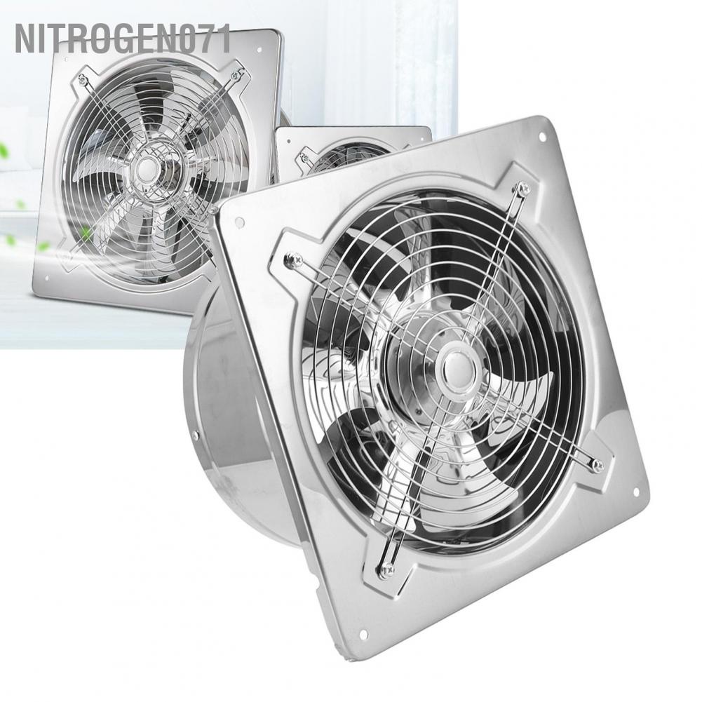 Nitrogen071 Quạt thông gió 220V 100W 410 Đường kính thép không gỉ 9 8in xuyên tường phòng tắm cho nhà kho bếp