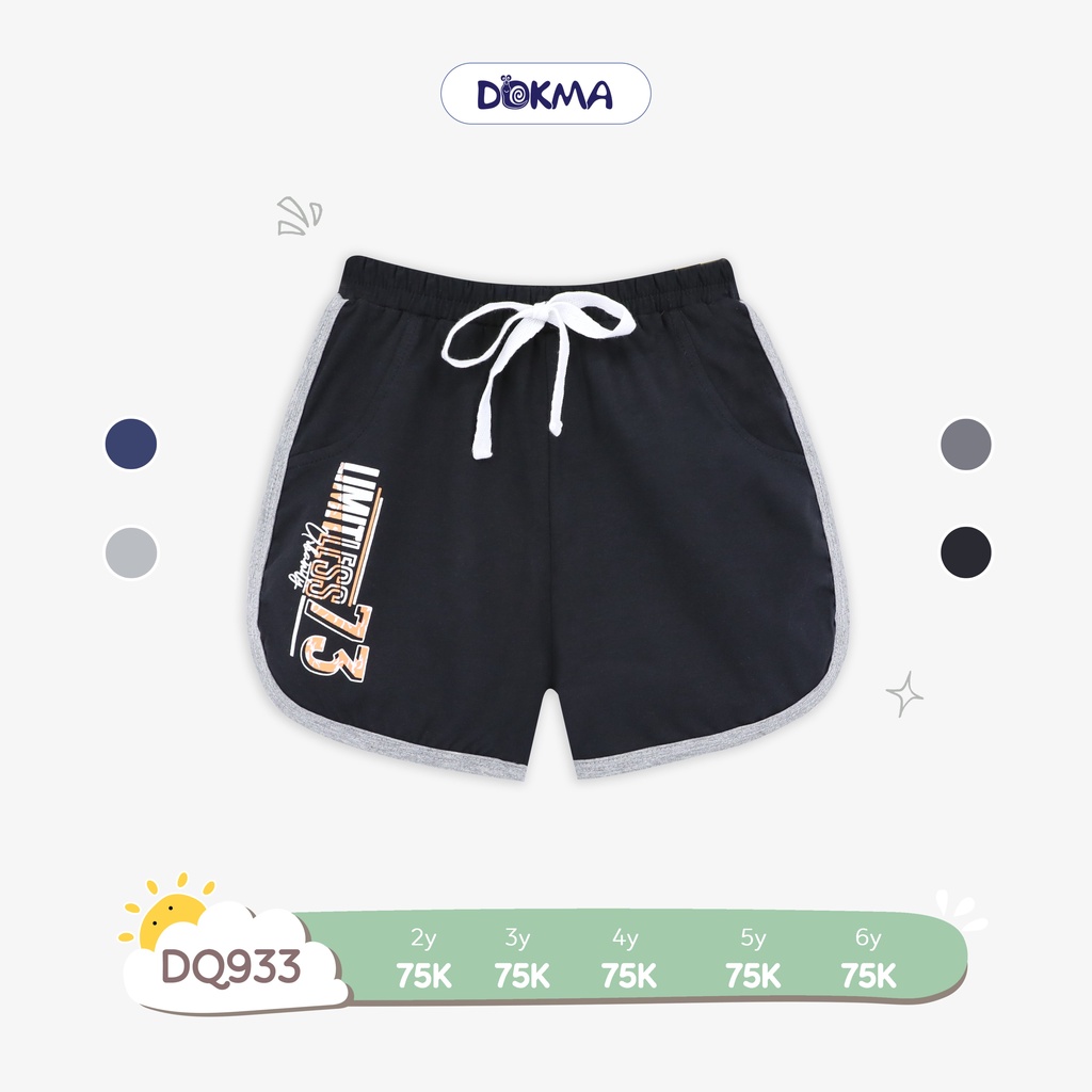 (2-6Y) Quần đùi / short vải cotton cho bé trai DQ933 - DOKMA