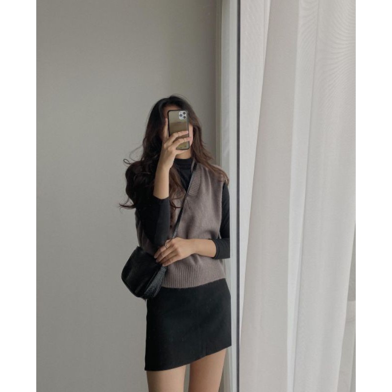 Áo ghile len trơn basic