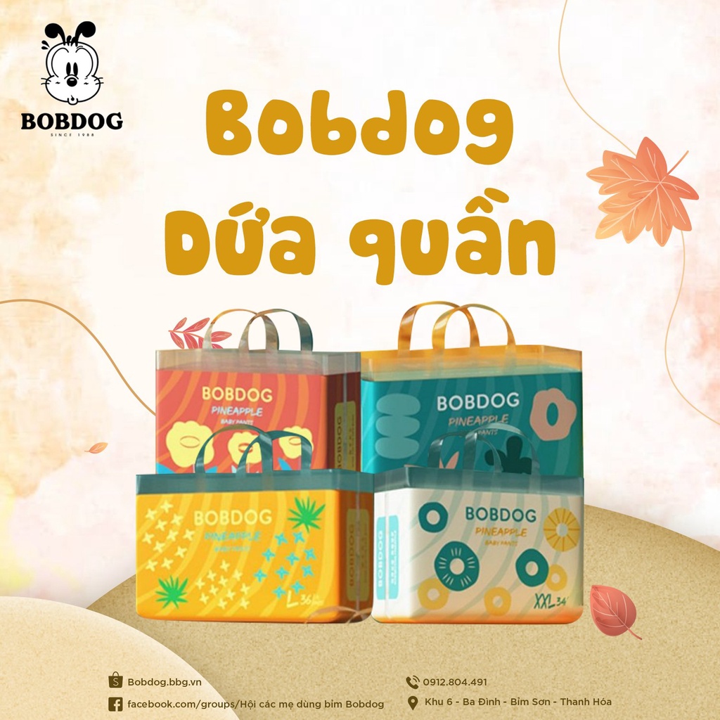 Tã dứa quần Bobdog size L36/XL36/XXL34/XXXL32 miếng/bịch