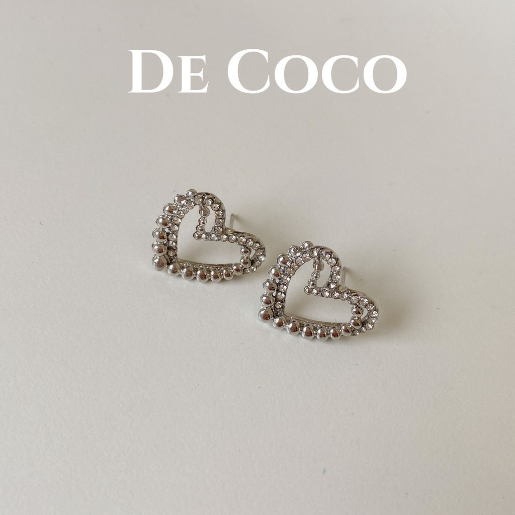 [Mã FASTGRET4 giảm 10% đơn 99K] [Mã FASHIONT4FA2 giảm 10K đơn 50K] Khuyên tai Double Heart De Coco