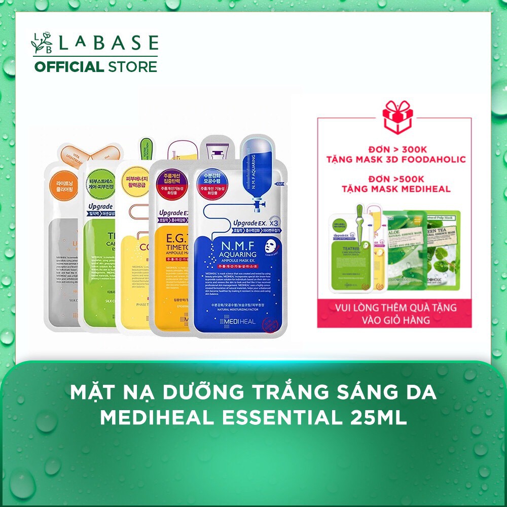 Mặt nạ Mediheal Teatree, Vita Lightbeam, Placenta Revital và Collagen EX Essential Mask 24ml