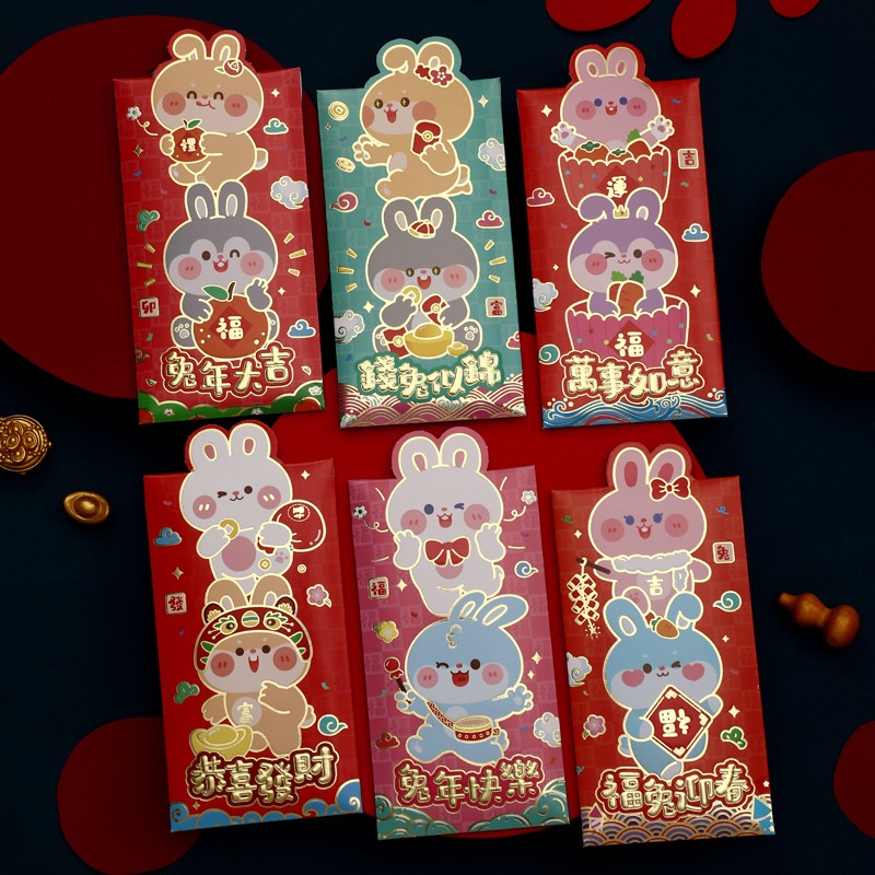 Set 6 Bao Lì Xì Màu Đỏ Cho Năm Mới 2023