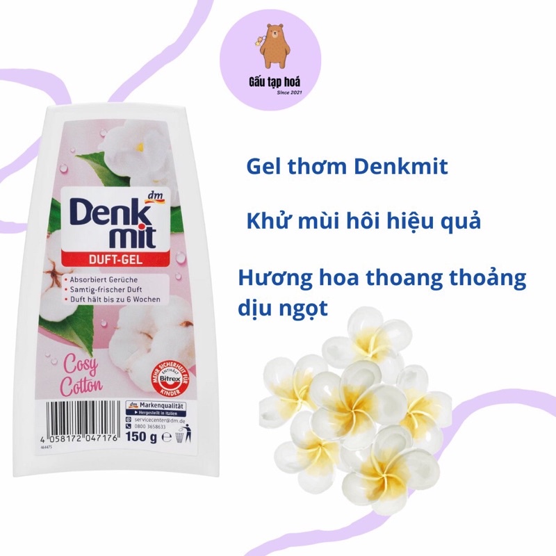 Sáp thơm phòng, toilet Denkmit Duft Gel hương chanh, Khử mùi - 150g [Hàng Đức]