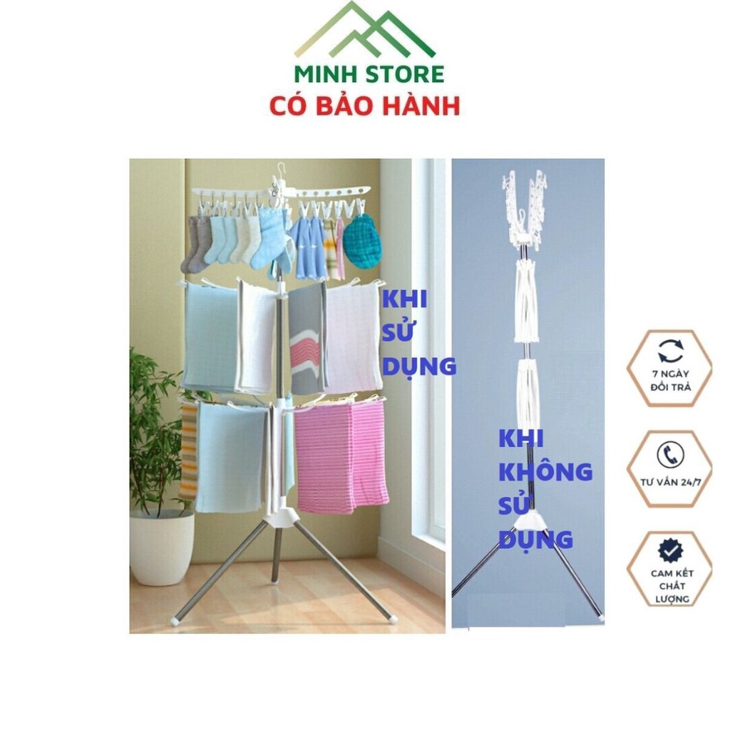 Cây Phơi Quần áo Đồ Lót Tất Vớ Lót Đồ Sơ Sinh Thông Minh Có Thể Gấp Gọn Xoay 360° Tiết Kiệm Diện Tích Hàng Chuẩn Giá Tốt