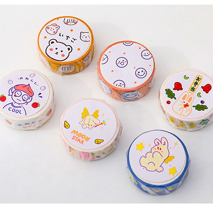 Washi Tape Băng Dán PET Màu Rực Rỡ Trang Trí Sổ, Dán Tường | WS015