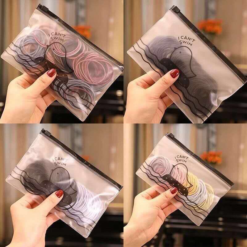 Sét 100 Chun Cột Tóc Túi Zip Siêu Rẻ