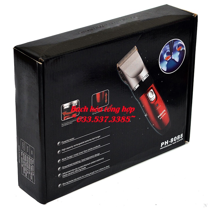 Máy hớt tóc, tông đơ cắt tóc điện PH 8088 công suất 3W