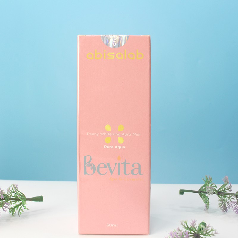 Xịt khoáng cấp ẩm Abisalab Peony Whitening Aura Mist 50ml, xịt khoáng da khô - Bevita