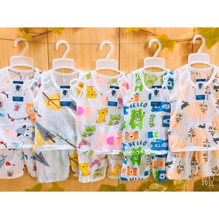 [ Mua 5 tặng 1] bộ ba lỗ cotton giấy cho bé yêu
