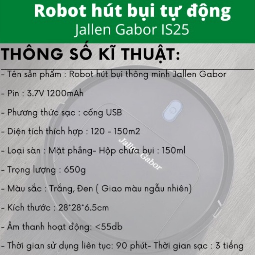 Tặng Gói BH 18 ThángRobot hút bụi lau sàn tự động IS-25, rô bốt hút bụi thông minh trang bị bị tia UV khử Khuẩn