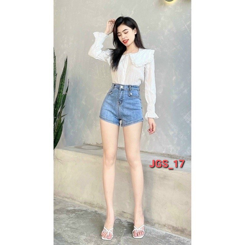 Quần short jean nữ lưng cao King168 , quần short nữ cao cấp YT09