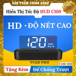 Bộ Hiển Thị Tốc Độ Ô tô HUD C100 OBD Thiết Bị H80 Có Kính Hiển Thị Cảnh Báo Không Dán Film